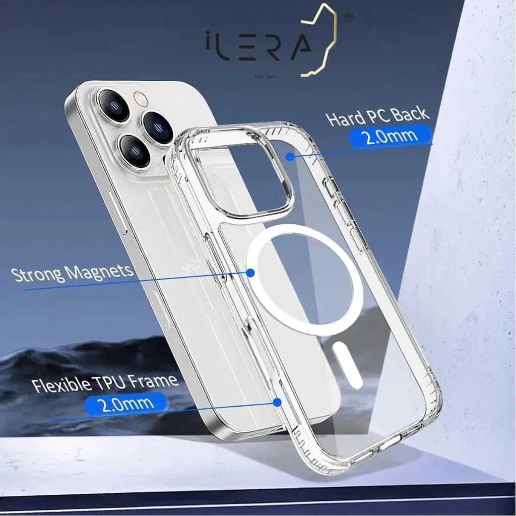 Чохол iLera with MagSafe для Apple iPhone 16 Pro Max Transparent [iLGCLCa16PrMx] [125209] - фото 5
