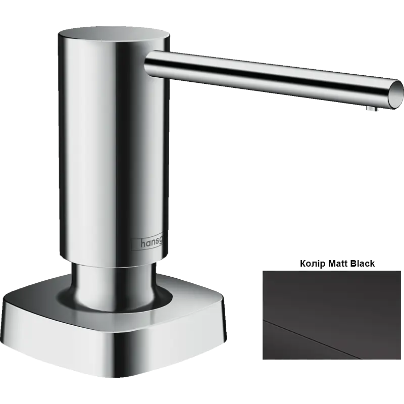 Дозатор кухонний Hansgrohe A71 500 ml врізний Matt Black 40468670, Чорний матовий - фото 2