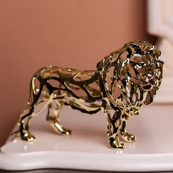 Декоративна фігурка Yiwu Lion 29х11х20 см металева статуетка колекційна для дому декор на камін HP-7-14 - фото 2