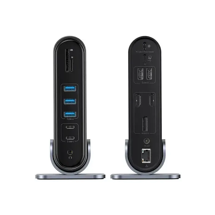 USB-хаб Baseus UnionJoy 17-Port Triple-Display Docking Station Space Grey（USB-C to HDMI4K@60Hz*2+DP4K@60Hz*1+USB3.0*3+USB-C3.0*2+USB2.0*2+PD*1+PC*1+ (B00532304811-00) - фото 5