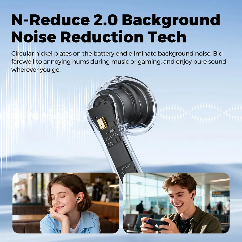 Бездротові навушники TWS SOUNDPEATS Air6 HS з Bluetooth 6.0 та Hi-Res Audio (Чорний) - фото 6