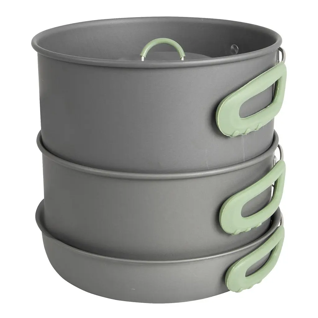 Набір посуду Bo-Camp Explorer XL 4 Pieces Hard Anodized Grey/Green (2200249) - фото 10