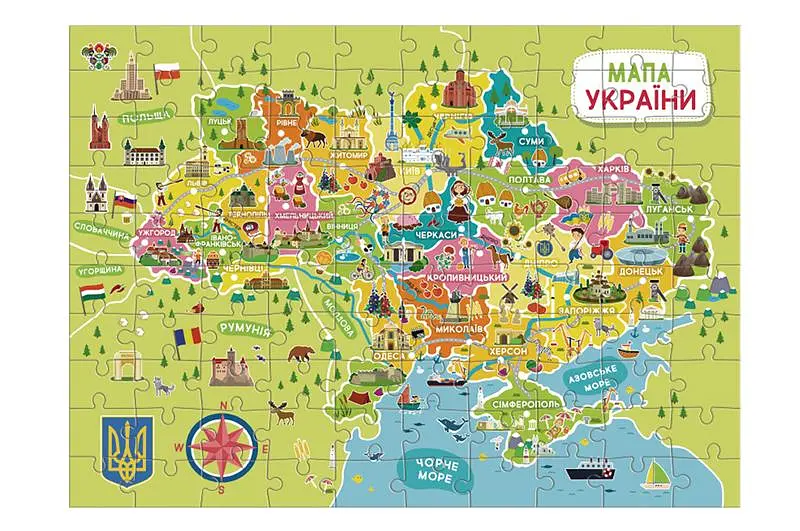 Пазли - 100 елм. - 300706 "Карта України" DoDo - фото 5