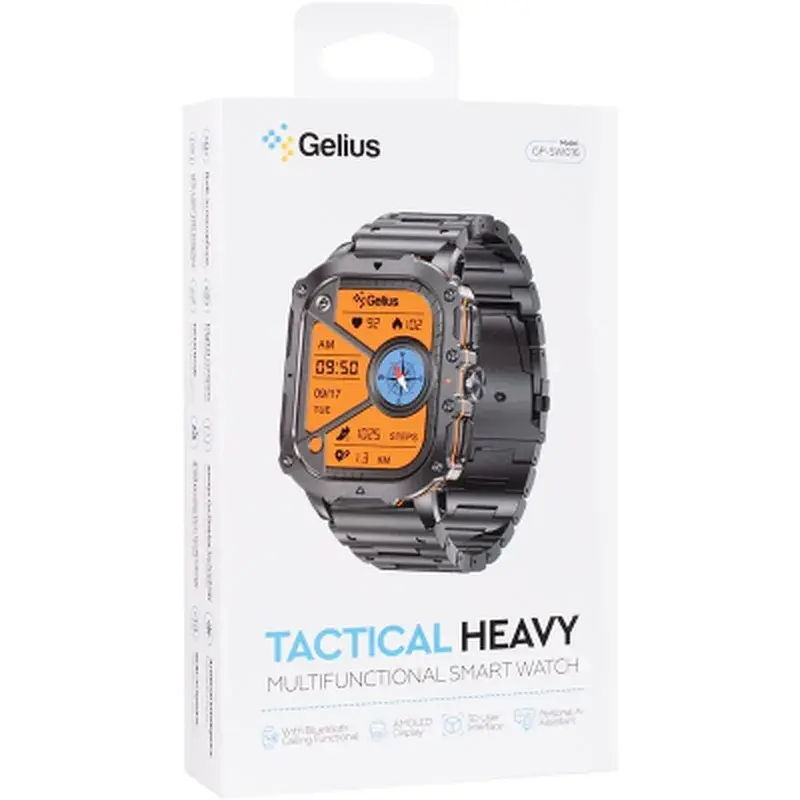 Смарт-годинник Gelius Tactical Heavy (GP-SW016) Black Chrome (2099901019097) - фото 11