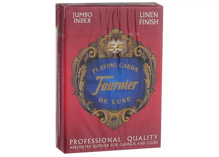 Карты игральные Fournier 818 Linen Finish Jumbo Index (red blue) (ВР_КИФ818) - фото 2