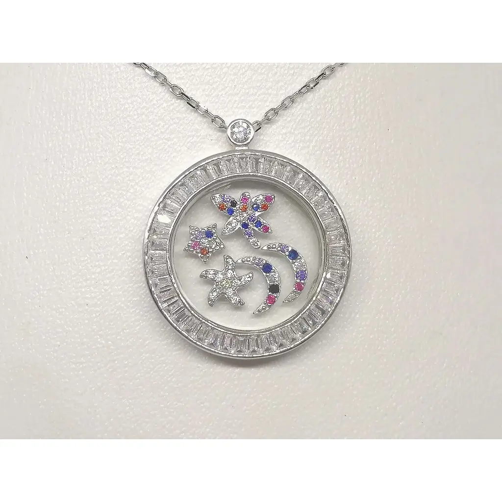 Срібне кольє Подіум з фіанітами. KN8173 - фото 3