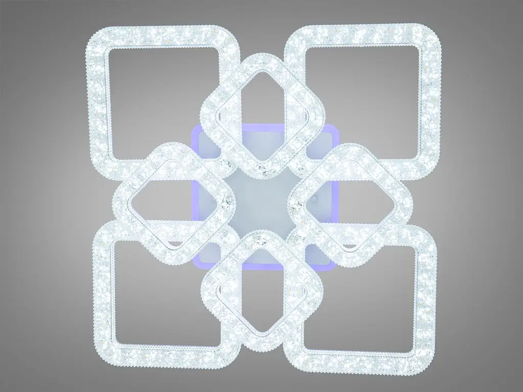 Потолочная светодиодная люстра с пультом, подсветкой, димером, 130W, белая - фото 2