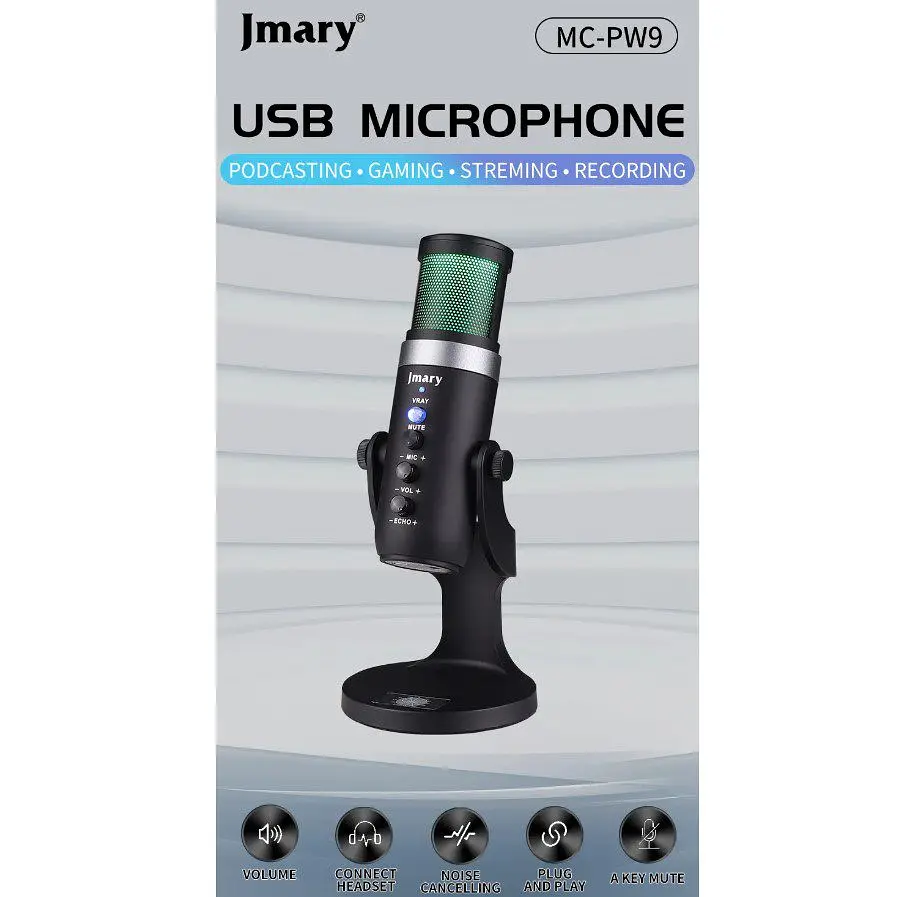 Професійний студійний конденсаторний мікрофон Jmary MCPW9 USB Black - фото 5
