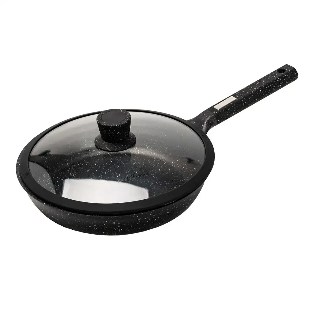 Сковорода антипригарная с крышкой Haus Roland ⌀ 29см алюминиевая сковорода 2л Черная - фото 3