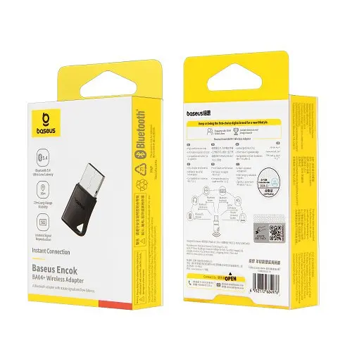 Bluetooth адаптер Baseus BA04+ чорний A10082600121-00 - фото 2