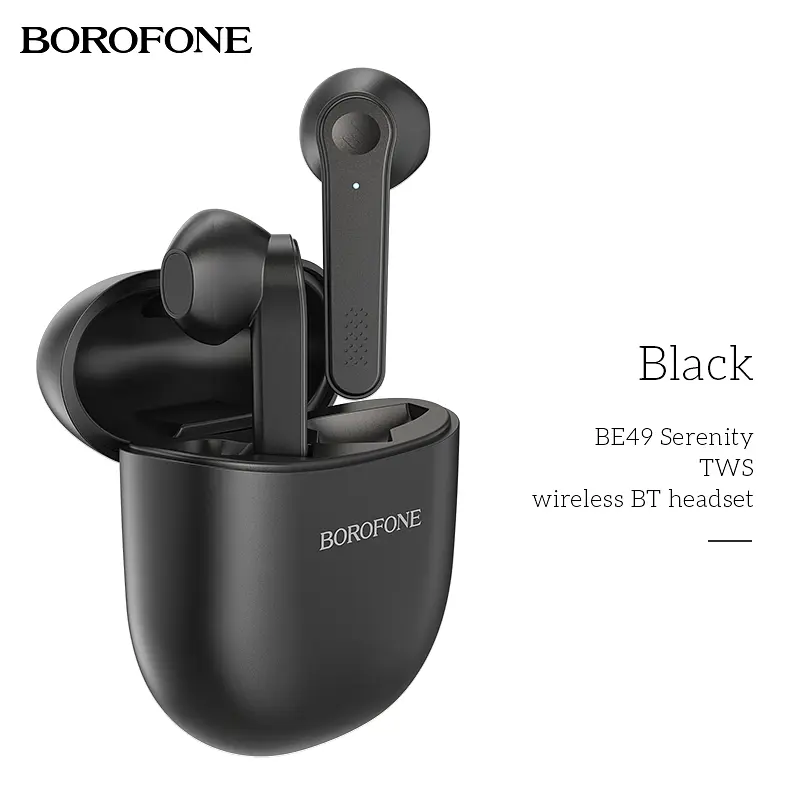 Блютуз Стерео Гарнитура Borofone BE49 Serenity TWS Чёрный - фото 7