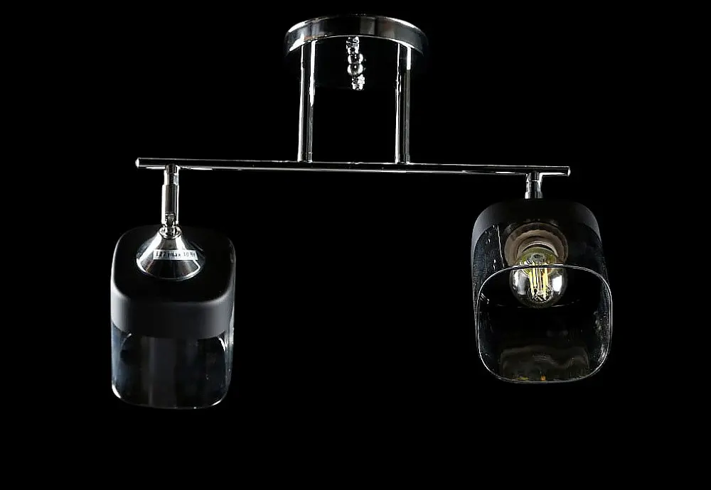 Люстра стельова з поворотними плафонами Splendid Ray L91099/2 (CR), 2 лампи, E27, хром, чорний метал, сучасний стиль для дому - фото 3