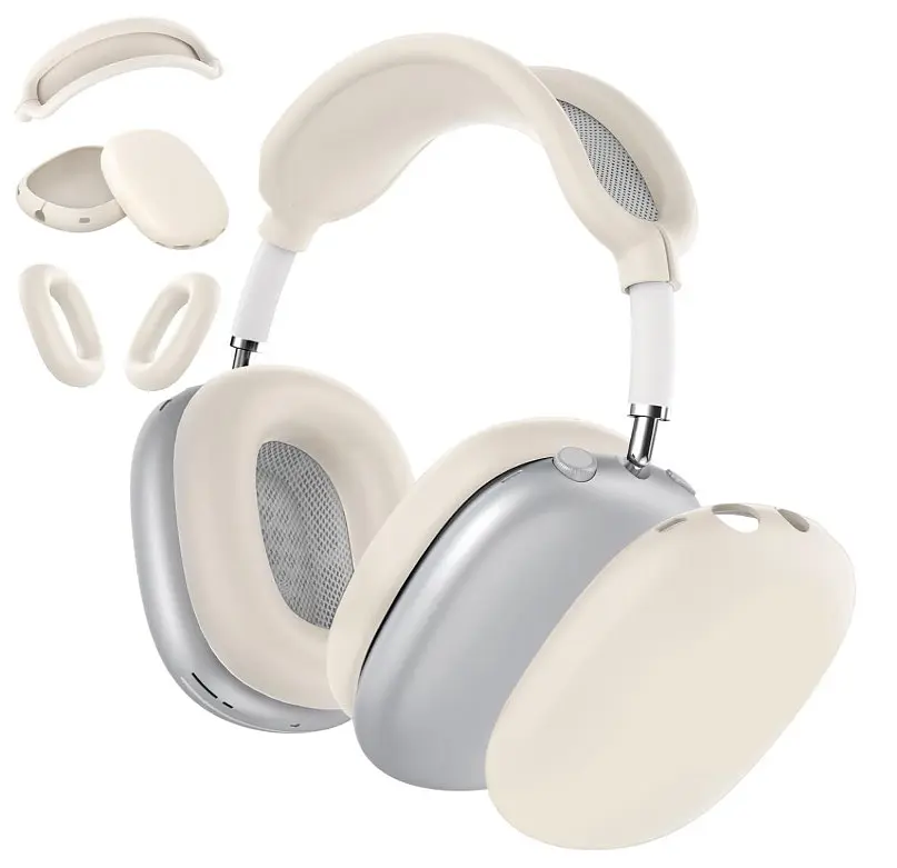 Чохол-накладка DK для Apple AirPods Max 1/2 | Silicone Candy Friendly 3в1 (ivory) - фото 2