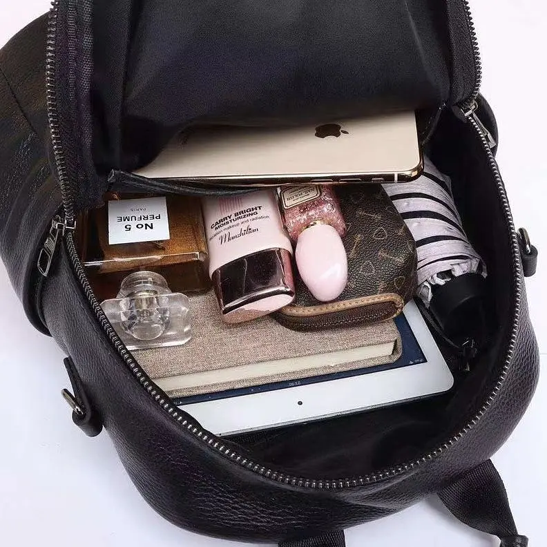 Шкіряний класичний жіночий рюкзак чорний 94083 Tiding Bag - фото 6
