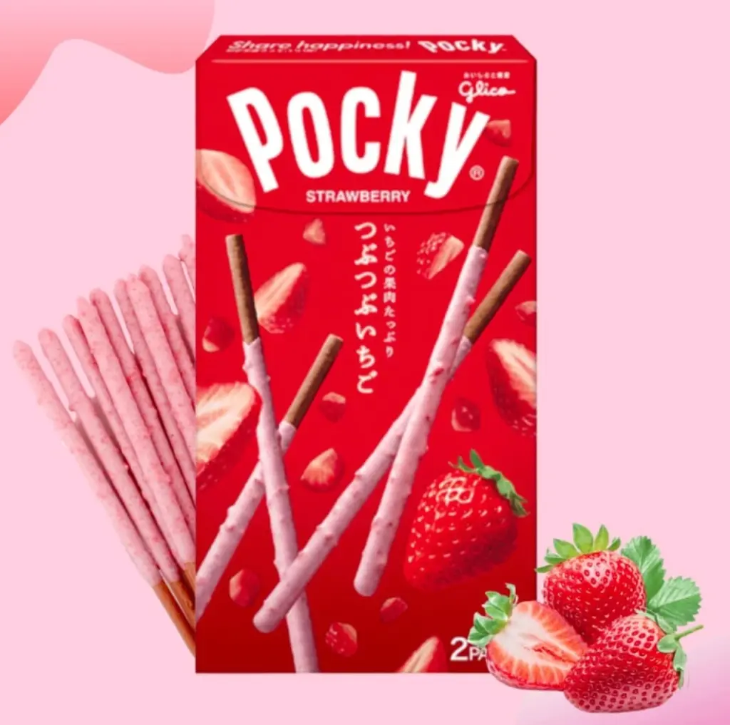 Японські палички Glico Pocky Crunchy Strawberry 51г - фото 4