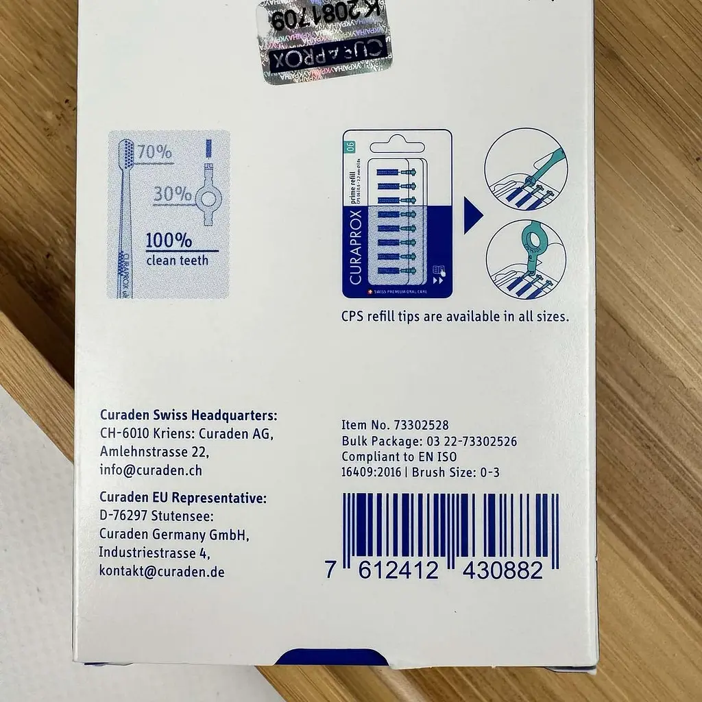 Набір міжзубних йоржиків Curaprox Prime Refill CPS 07 (без тримача), 8 шт - фото 3
