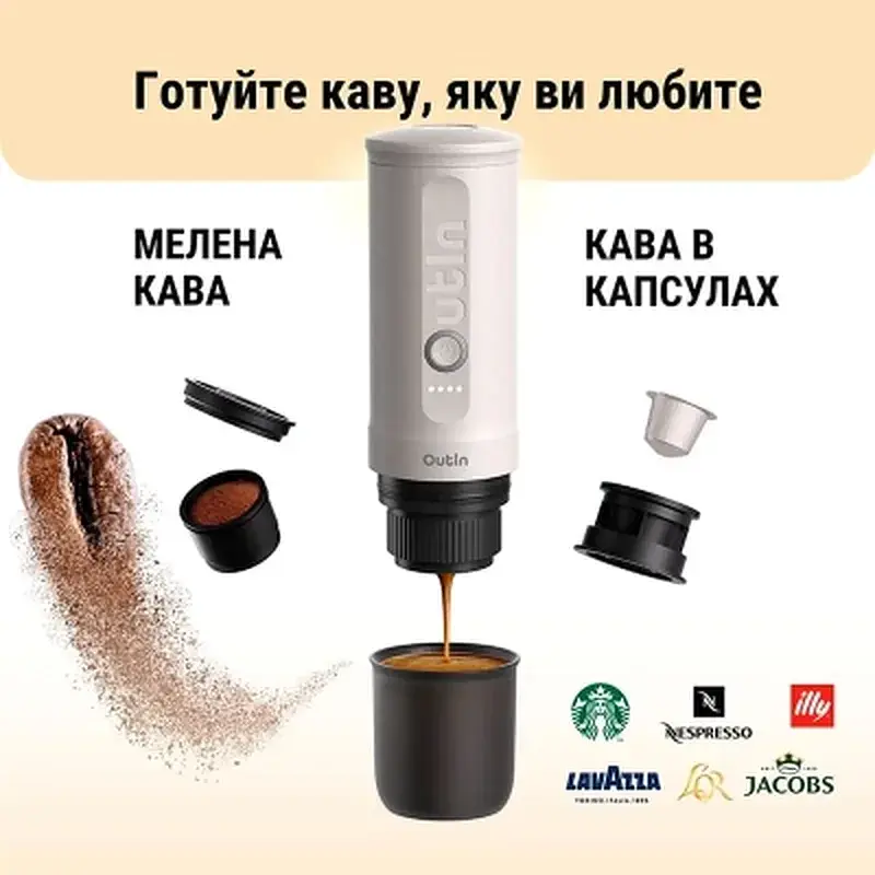 Кавоварка кемпінгова Outin Nano Espresso Machine OTEM-01 Pearl White (OTEM-01-PW) - фото 7