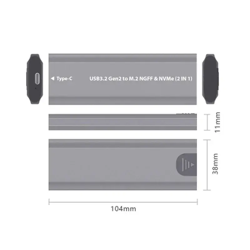 Кишеня зовнішня Dynamode M.2 SSD NVMe/SATA combo USB3.2 GEN2 USB-C (DM-CAD-SSD05) - фото 5