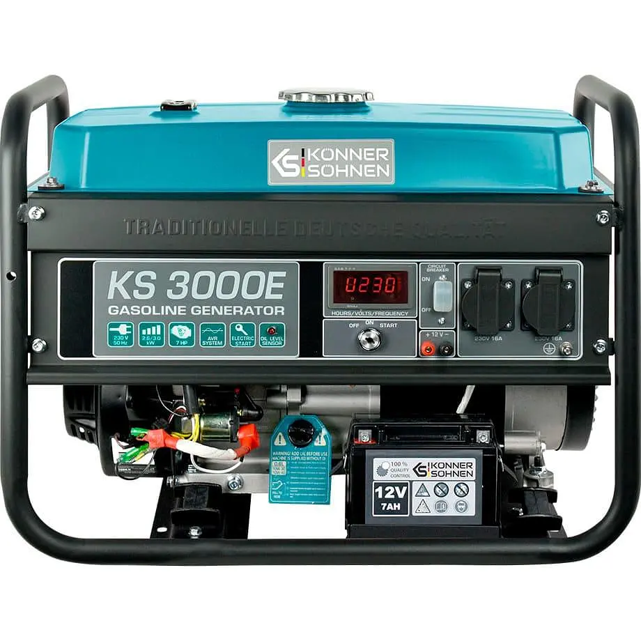 Генератор Синхронний KonnerSohnen KS 3000E, 230В, 3.0кВт, електростартер, 46.1кг / 2600 Вт / Бензин (KS3000E) - фото 2