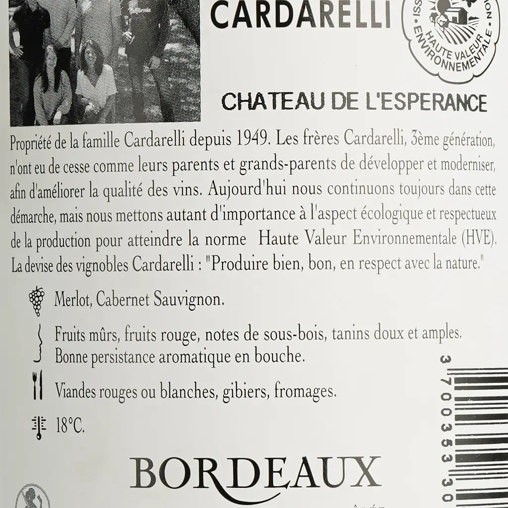 Вино Chateau De L'Esperance Bordeaux, красное, сухое, 0,75 л - фото 6