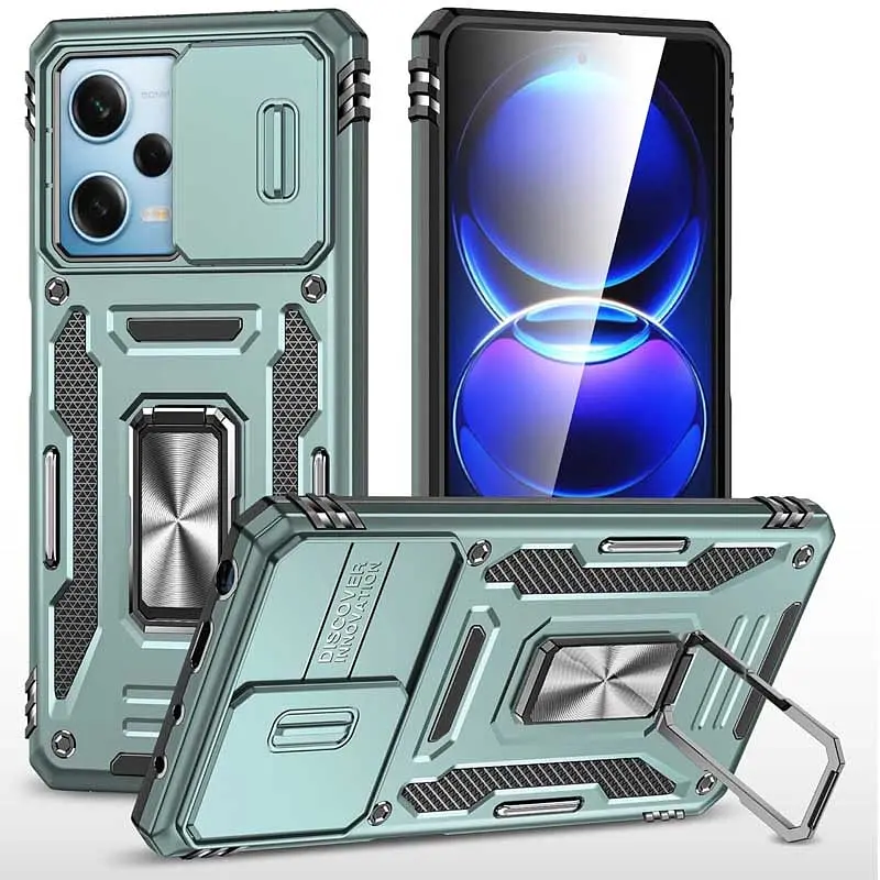 Ударостійкий чохол Camshield Army Ring для Xiaomi Redmi 12 / Poco M6 Pro 5G Зелений / Light Green