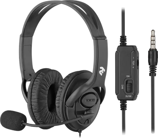 Гарнітура ПК стерео Over-ear 2E CH13 mini-jack, omni-mic, 1.2м, чорний - фото 2