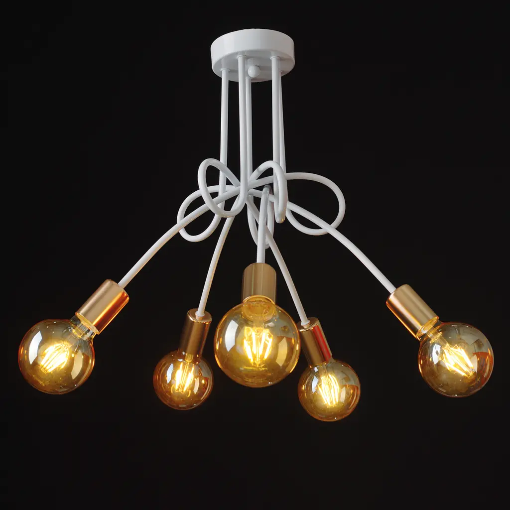 Люстра Brille потолочная лофт в спальню Е27 60W WH (BR-01 604C/5) - фото 3