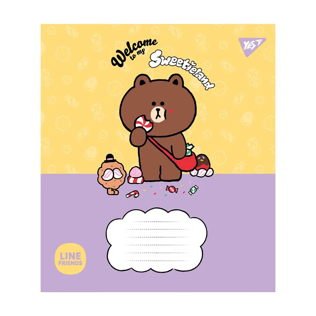 Зошит Yes Line Friends. Sweetieland 12 аркушів лінія (766949), в асортименті - фото 4
