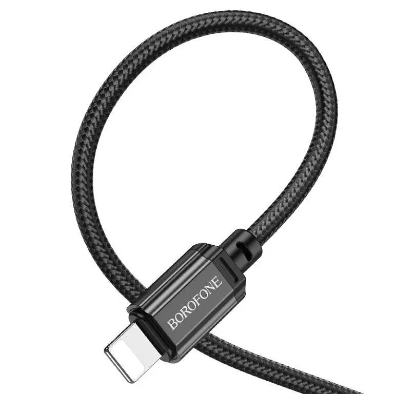 Кабель Borofone BX87 Sharp charging data cable for iP unpackaged чорний - фото 2