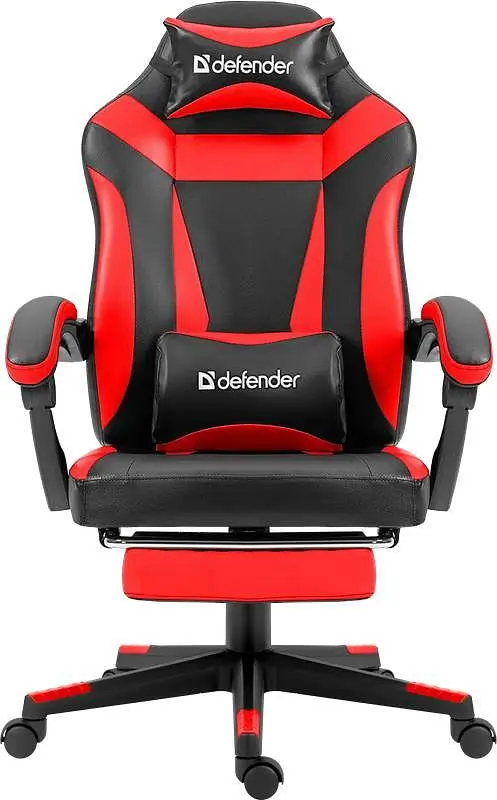 Крісло ігрове Defender Cruiser, 50мм, Клас 4, підніжка, Чорний/Червоний - фото 2