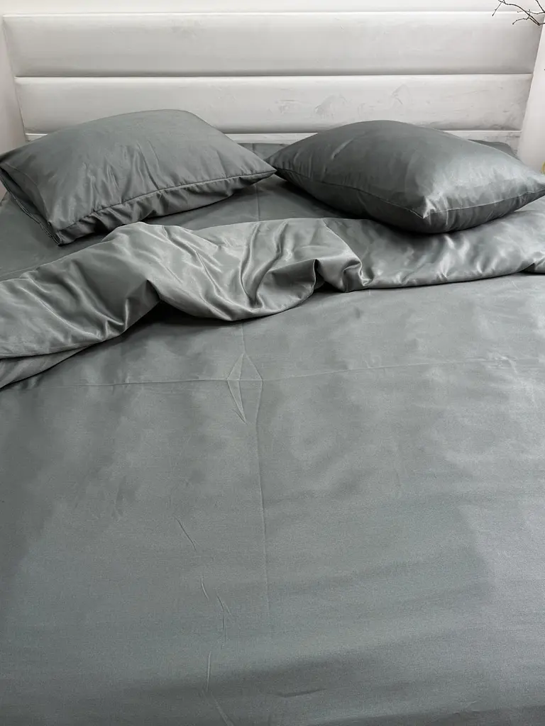Комплект наволочок Ecotton 50х70 см 2 шт темно-сірого кольору Nid Grey (25025) - фото 8