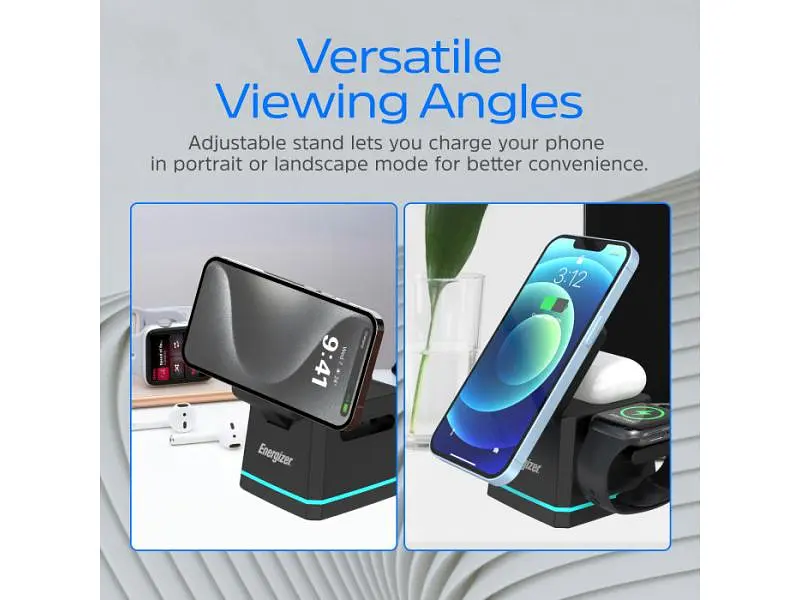 Бездротовий зарядний пристрій Energizer 3-in-1 Magnetic Wireless Charging Dock (WCP307) - фото 7