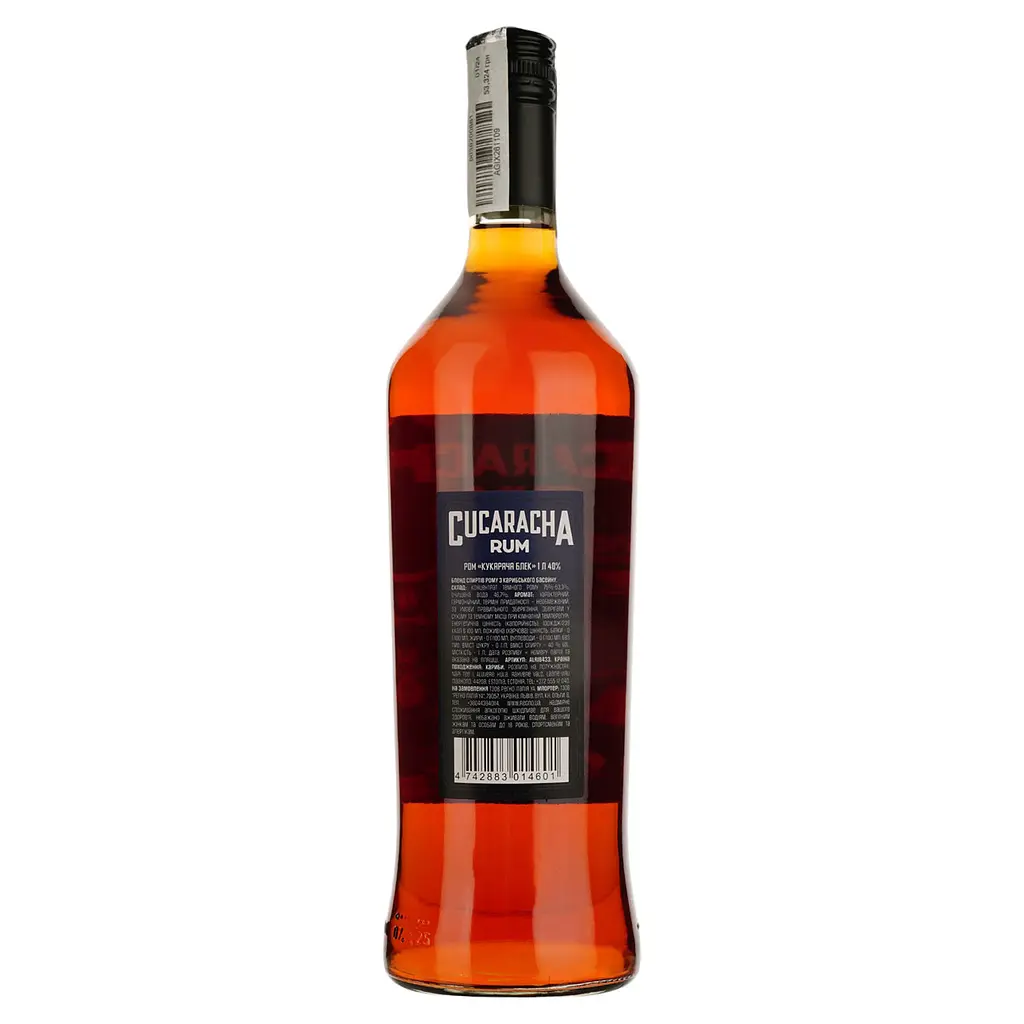 Ром Cucaracha Black 40% 1л - фото 3