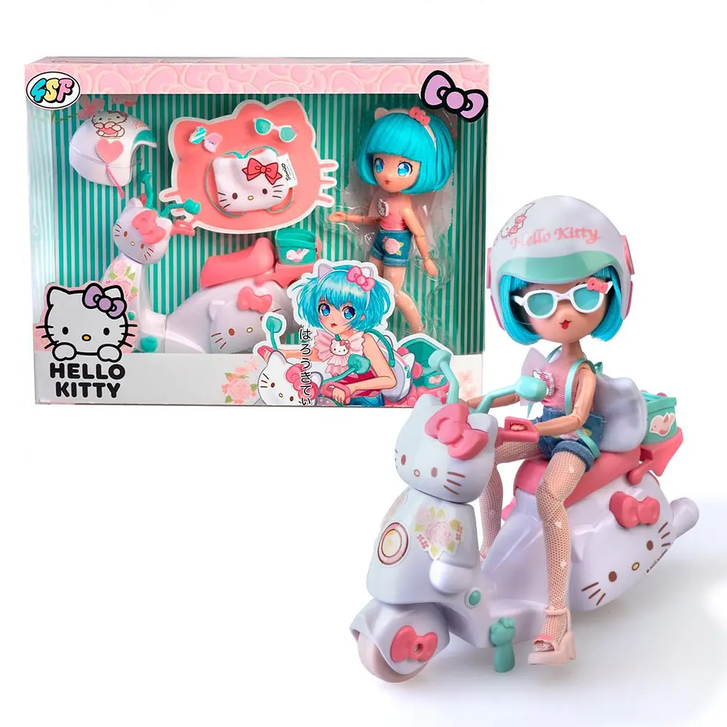 Ігровий набір 4SF MANGA DOLLS серії "Hello Kitty" – КРАСУНЯ ПІНК НА СКУТЕРІ (з аксес.) 4SF Manga Dolls HKTF3000 - фото 10
