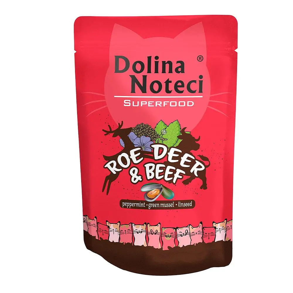 Вологий корм для котів Dolina Noteci Superfood з косулею і яловичиною пауч 85 г
