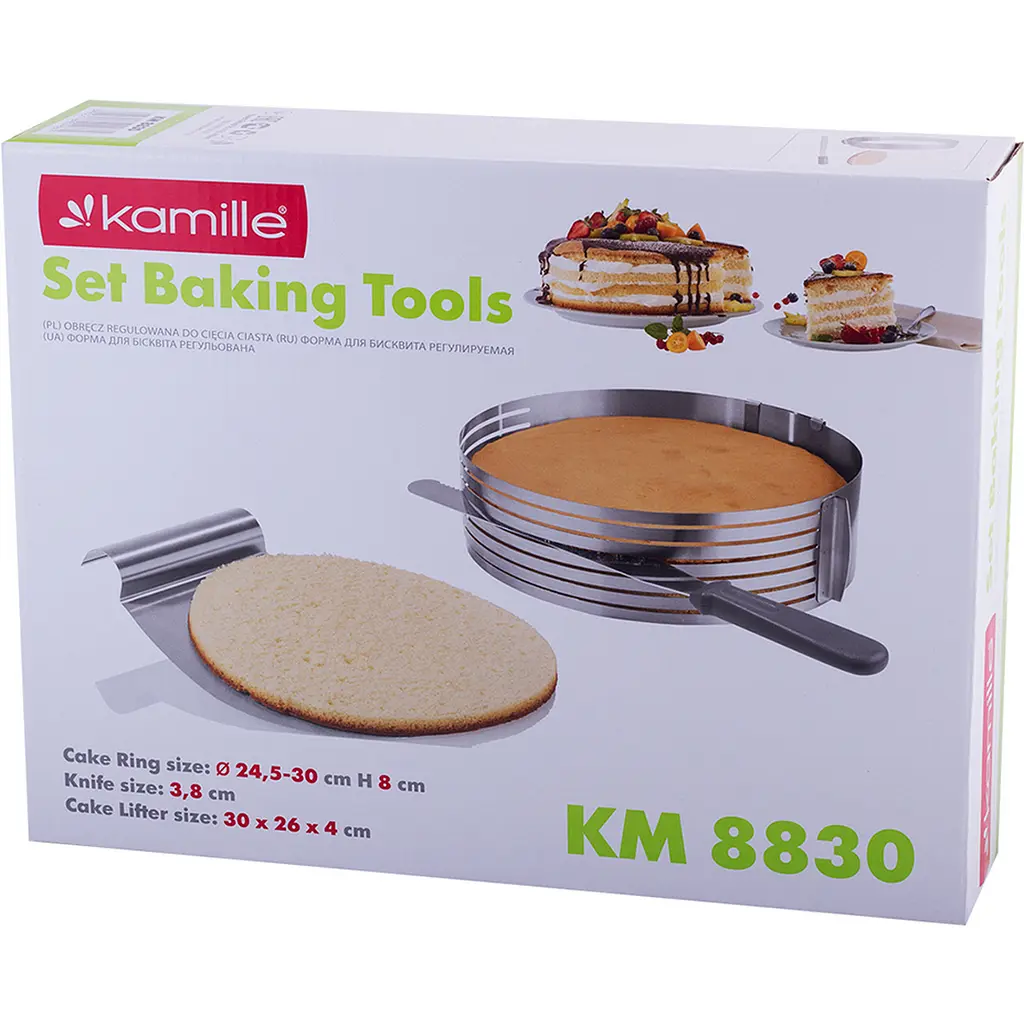 Форма для нарізки бісквіта Kamille регульована 24.5-33 см (KM-8830) - фото 6