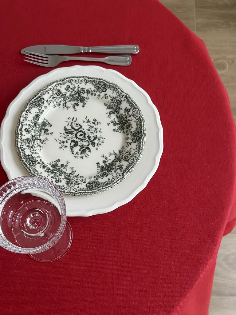 Скатертина столова Ecotton DUCK 150х170 см водовідштовхувальна однотонна червоного кольору (25337) - фото 6
