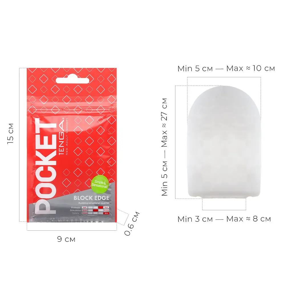 Мастурбатор TENGA Pocket Block Edge - фото 2