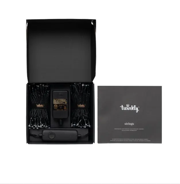 Twinkly Smart LED Гірлянда Twinkly Strings RGB 250, Gen II, IP44, довжина 20м, кабель чорний - фото 3