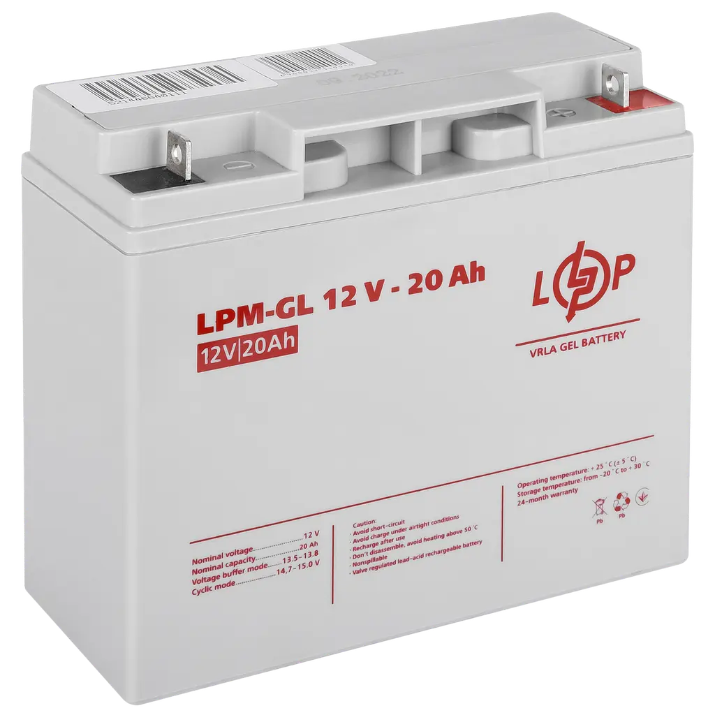 Аккумулятор гелевий LPM-GL 12V - 20 Ah - фото 2