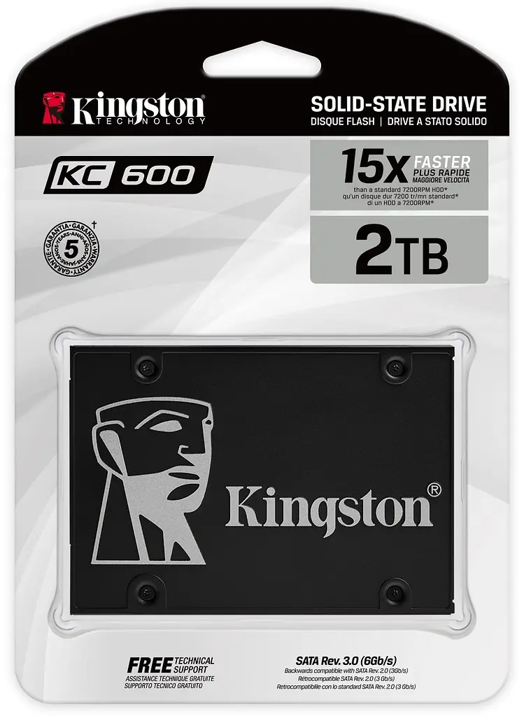 Накопичувач SSD 2TB Kingston KC600 2.5 SATAIII 3D TLC (SKC600/2048G) - фото 4