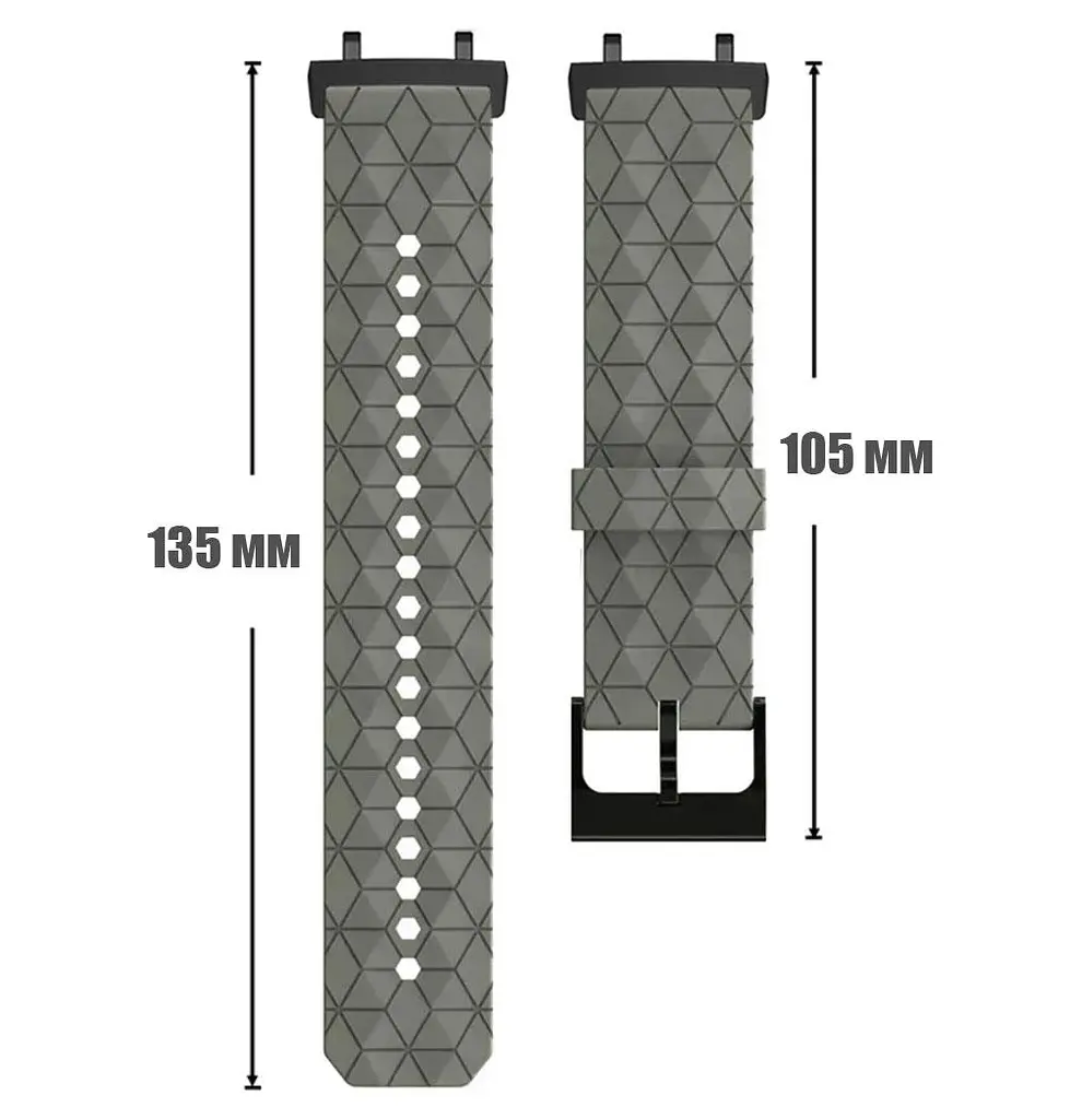 Ремінець Primolux Dimond силіконовий для годинника Xiaomi Amazfit T-Rex 3 (W2323GL2N) - Grey - фото 6