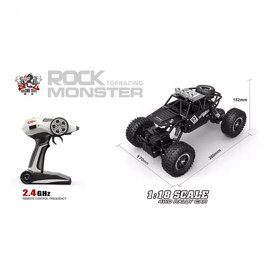 Автомобиль на радиоуправлении Sulong Toys Off-Road Crawler Max Speed черный (SL-112RHMBl) - фото 3