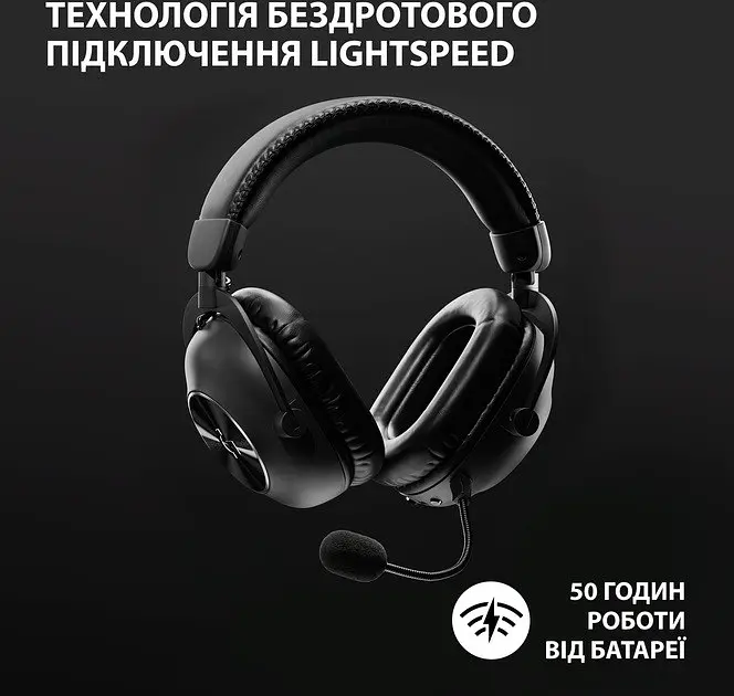 Навушники бездротові ігрові Logitech G Pro X2 Wireless LightSpeed чорні (981-001263) - фото 4