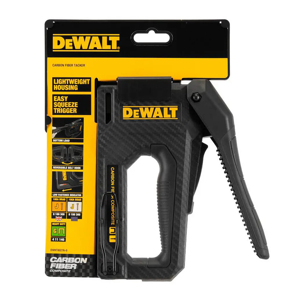 Степлер будівельний DeWALT CARBON FIBRE для скоб типу "G" 6-14мм, цвяхів типу "J" 12, 15мм. (DWHT80276-0) - фото 12