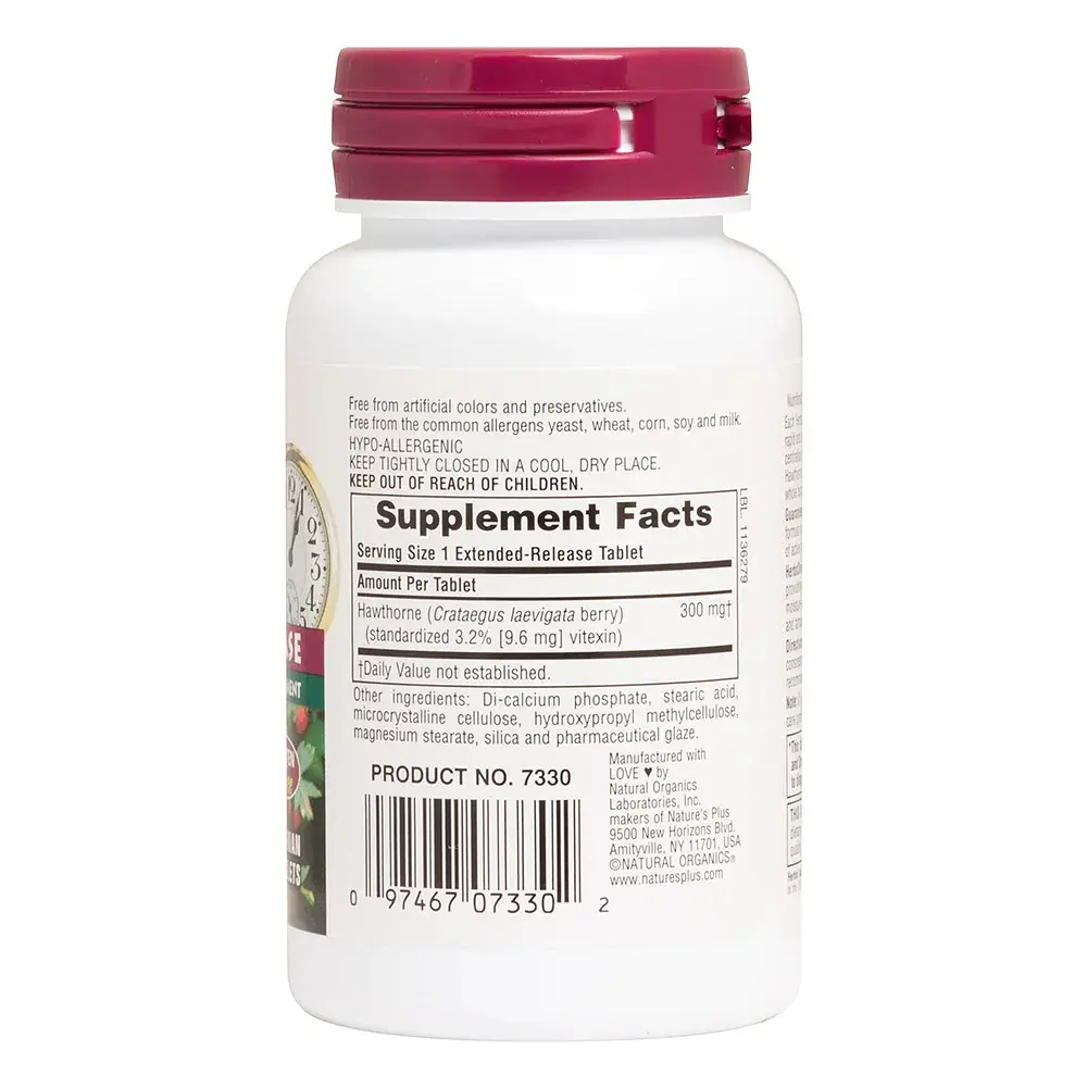 Натуральна добавка NaturesPlus Herbal Actives Hawthorne 300 mg 30 таблеток - фото 2