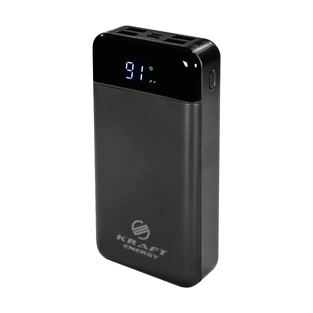 Повербанк 20000mAh Power Bank Kraft KPB-2120FCL Black 22.5W QC3.0 LED-фонарь (43-00089) - фото 2