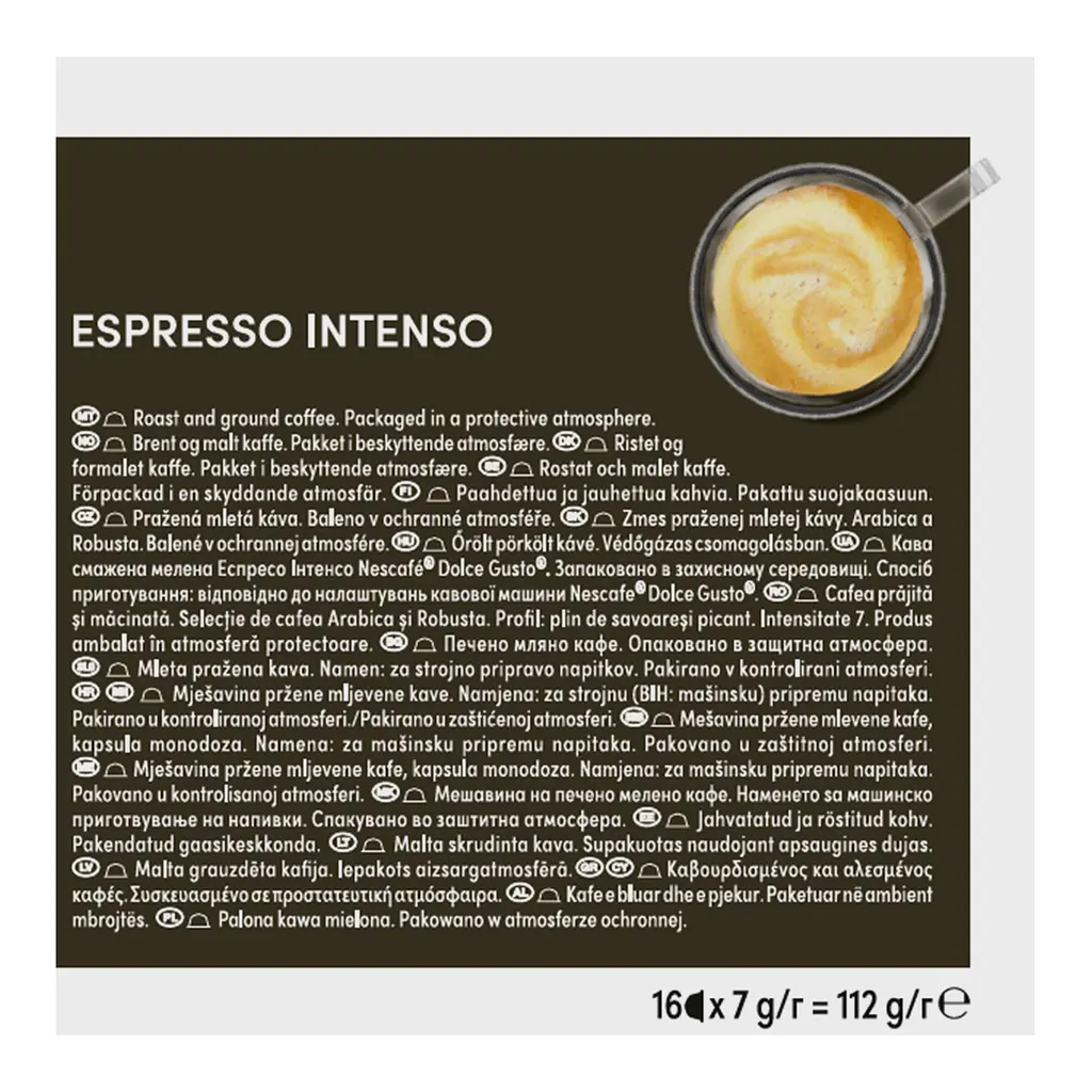 Набор кофе в капсулах NESCAFE Dolce Gusto Espresso Intenso 112 г (16 шт. по 7 г) - фото 7