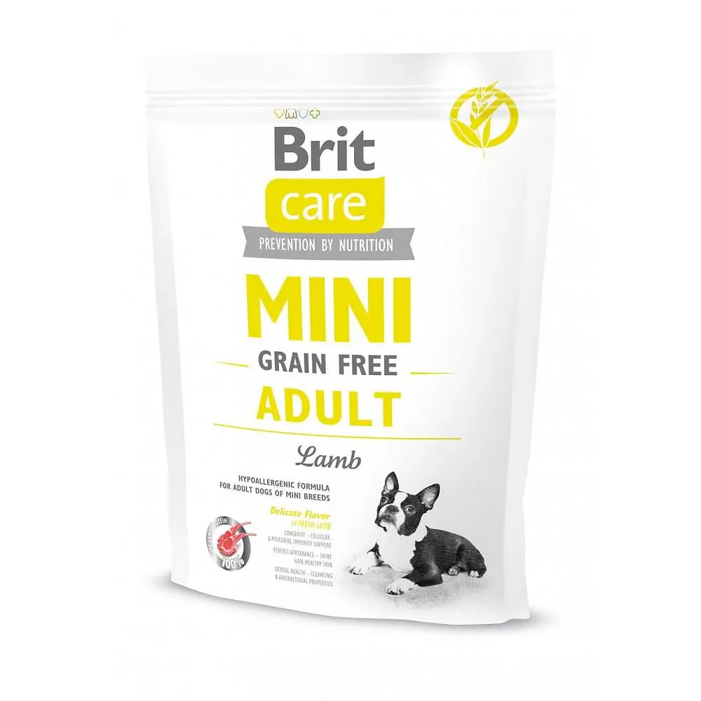 Сухий корм Brit Care GF Mini для дорослих собак мініатюрних порід, з ягням 400 г (арт.170771/520114)