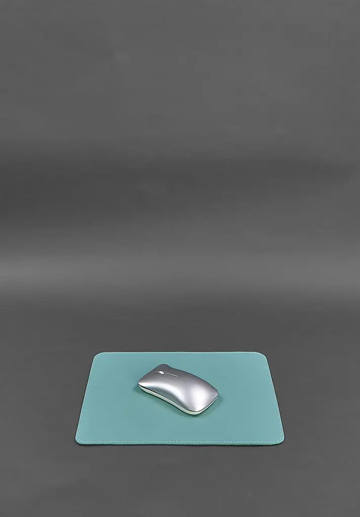 Коврик для мышки из натуральной кожи 1.0 бирюзовый краст - фото 3